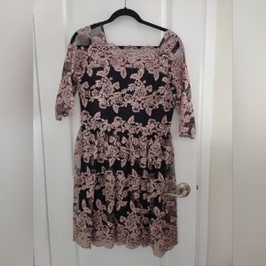 Pink floral lacy dress